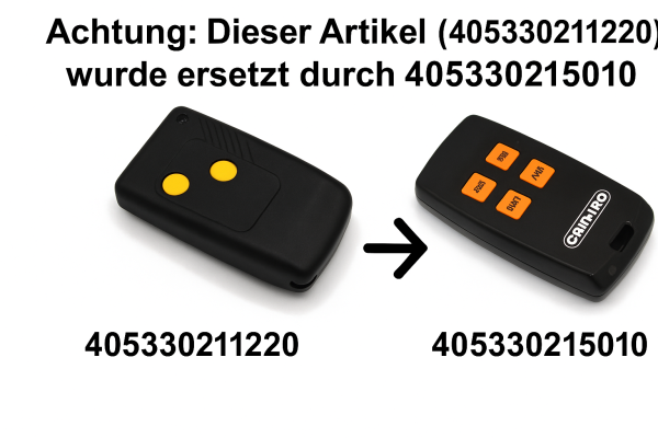 Cramaro Fernbedienung mit gelben Knöpfen